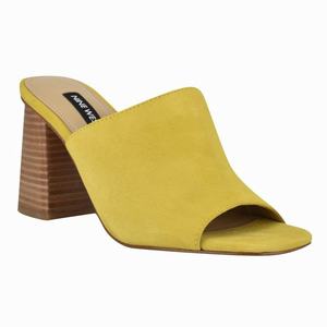 Nine West Yuna Heeled Slides - Yellow - Ireland (DG8569712)